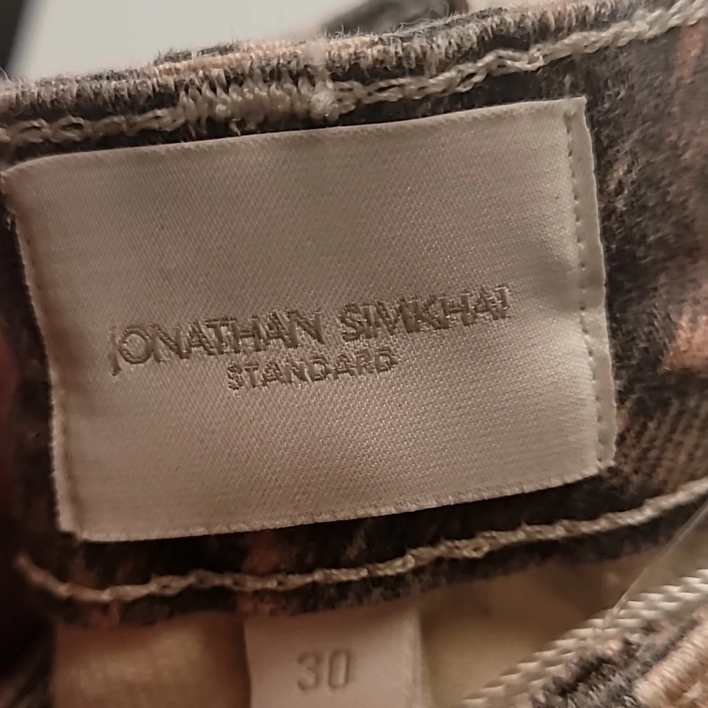 JONATHAN SIMKHAI HIGH RISE ANIMAL PRINT CROPPED JEANS  BROWN SZ 30 - Picture 10 of 10